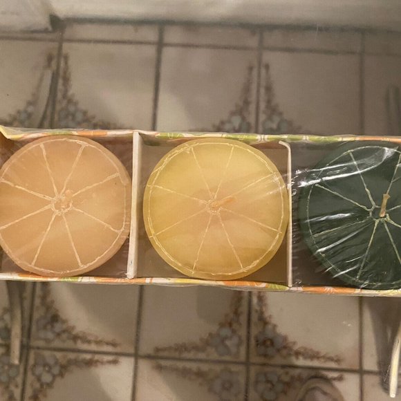 New Vintage Tradewind bay citrus fruit candles set of 3 RARE sealed - Picture 1 of 2